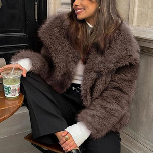 Manteaux en fausse fourrure de luxe, chauds pour l'hiver, à manches longues, en peluche, élégants, épais, doux, décontractés, vêtements d'extérieur tendance - Product Image 3