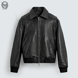 Chaqueta de Motocicleta 100% Cuero para Hombre, Invierno, Ecológica, Resistente al Viento, Transpirable, Cuello Alto, 2025 - Product Image 2