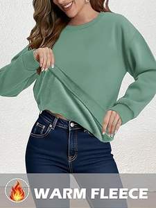 Sudadera de Mujer con Forro Polar, Cuello Redondo, Estilo Casual, Holgada, Suave, Manga Larga, para Otoño e Invierno 2026 - Product Image 4