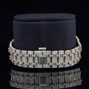 Montre élégante de luxe automatique entièrement sertie de diamants HPHT cultivés en laboratoire pour hommes, verre saphir, affichage analogique - Product Image 6