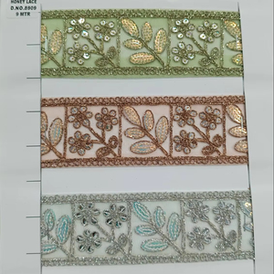 Venta al por mayor de tela de encaje bordado floral colorido para la costura de prendas de vestir y la decoración del vestido de novia - Product Image 1