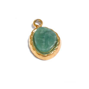 Sterling Silver Oval Pendant Natural Green Aventurine 10To15mm Bezel Set Gemstone <b>Gold</b> Romantic Handmade Fashion Jewelry Gift - Product Image 4