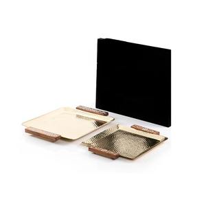 Juego de bandejas de servicio de pastel de queso de cocina de boda de regalo de Navidad de alta calidad bandeja de servicio de acero inoxidable de lujo - Product Image 6