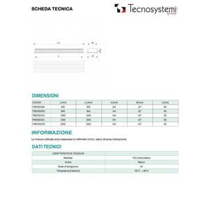 Diffuseur linéaire Tecnosystemi anti-condensation en PVC avec volet et déflecteur central à 3 fentes - Product Image 1