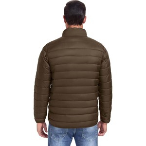 Veste matelassée en satin personnalisée pour hommes Manteau d'hiver rembourré à bulles imperméable avec fermeture à glissière Vêtements d'extérieur de courte longueur - Product Image 5