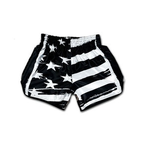 Pantalones cortos deportivos unisex Muay Thai MMA Fighting para niños y adultos, pantalones cortos de entrenamiento de cintura baja con logotipo personalizado, método de tejido - Product Image 3