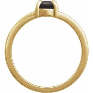 Stuller 14K Gold Cabochon <b>Ring</b> 72448:108P Cushion Cut Diamond <b>Dainty</b> Style for Everyday Wear Rhodium 10k Gold Platinum Setting - Product Image 2