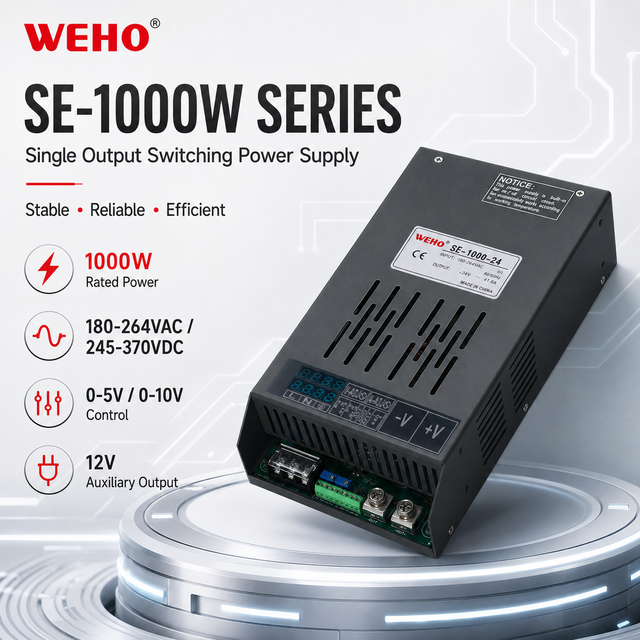 CE Rohs FCC Lithium Battery Charger China Manufacture 1000W AC to DC SMPS SE-1000 6-12V Adjustable Voltage Power Supply