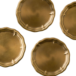 <b>Gold</b> Finished Round Shape Metal <b>Coasters</b> Tableware Mat & Pads for Kitchenware Dining Table Tea & Coffee Serving <b>Coaster</b> - Product Image 4