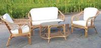 Ensemble de canapés modulaires en rotin de haute qualité, style mid-century, pour l'intérieur et l'extérieur, table, maison, jardin, salon, rotin naturel, hôtel