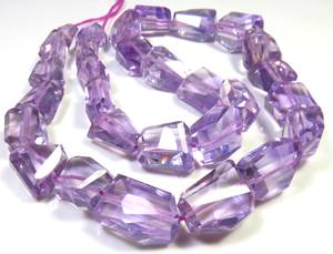 ลูกปัดพลอยสีม่วงขนาด15-17มม. ลูกปัดพลอยสีม่วงแบบเหลี่ยมเพชรพลอยยาว12-17มม. ขายส่ง - Product Image 3