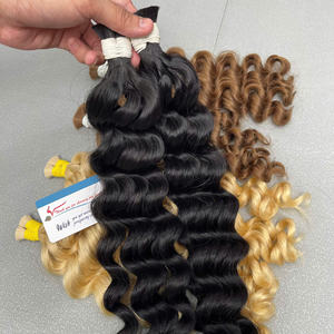 Offre Spéciale 2025 couleur vietnamienne en vrac Extensions de cheveux humains vague profonde cheveux Stock pleine longueur en gros vapeur vague profonde en vrac - Product Image 1