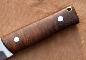 Cuchillo desollador de acero inoxidable hecho a mano personalizado con mango de madera con hermosa Funda de cuero - Product Image 3