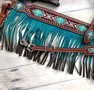 Nouveau Stock importé cuir de vachette Western cheval selle à bascule importé usiné à la main Endurance cheval tête collier de poitrine - Product Image 2