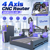 Machine de fraisage CNC industrielle à 4 axes avec changeur d'outils automatique (ATC), moteur de broche 9KW, commande Syntec, pour la découpe du bois, de l'acrylique, du MDF et du PVC