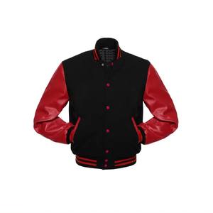 Chaqueta de cuero de lana de talla grande unisex, chaqueta de béisbol de manga corta personalizada para hombre, chaqueta de béisbol universitaria para hombre, envío DDP - Product Image 6