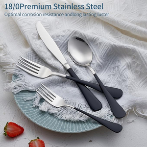 Juego de cubiertos de lujo con recubrimiento en polvo de Color negro, cubiertos hechos a mano para comedor de Hotel y fiesta, suministros de servicio pulidos brillantes - Product Image 3