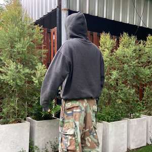 Venta al por mayor de sudaderas con capucha ODM/OEM de invierno de gran tamaño para hombre con cremallera completa Impresión de logotipo personalizado diseño sólido forrado antiretráctil técnicas de lavado - Product Image 6