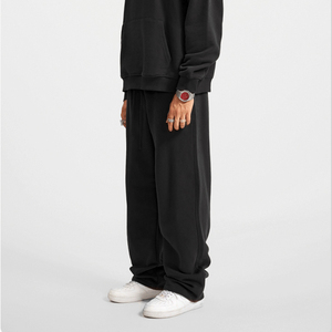 Flyingkick Enterprises Men's Flare <b>Stacked</b> Sweat Pants Fleece <b>Joggers</b> High Waist Winter Lightweight 50% Cotton 50% Polyester - Product Image 2