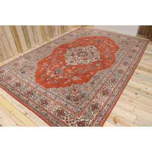 Tapis turc, tapis vintage 8,2x12 pieds, tapis en laine abstrait rouge et gris - Product Image 1