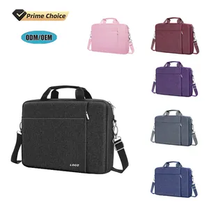 BSCI Wholesale Cheap Simple Design Light Weight Polyester Fabric Custom Logo Color School Laptop Handbag Bag