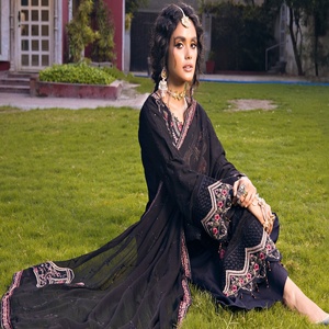 MI Création de luxe en mousseline de soie femmes vêtements de fête formels Original marque pakistanaise Salwar Kameez Volume Nigar Style - Product Image 5