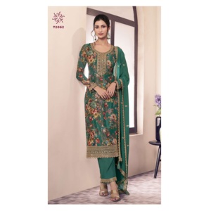 Haute Qualité Fantaisie Tendance Vêtements Ethniques Chinon Salwar Costume Broderie Travail Femme Mode Indien Pakistanais Style Direct - Product Image 1