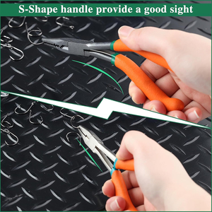 การออกแบบโค้งคีมตกปลา Hook Remover คีมปลาจมูกยาวเหล็กคาร์บอนสูงจีบตัดสายคีมตกปลา - Product Image 6