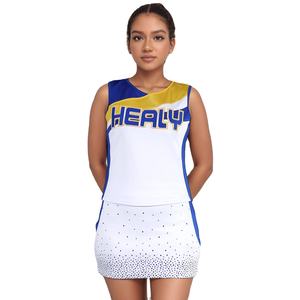 Tenues de pom-pom girl pour femmes fabriquées en usine avec logo personnalisé, ajustement confortable, 100% polyester, qualité fiable - Product Image 1