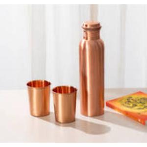 Botella de cobre hecha a mano de grado premium con juego de vidrio con acabado suave, perfecta para oficina, hogar y uso de viaje para venta de exportación - Product Image 6