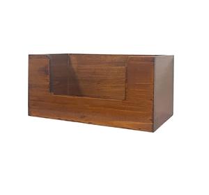 Boîte en bois boîte de rangement cosmétiques 2 pièces organisateur de bureau en bois rustique armoire de rangement de maquillage de table pour salle de bain - Product Image 1