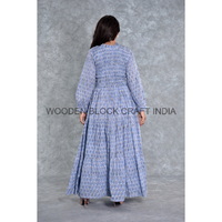 Robes maxi pour femmes faites à la main, sur mesure, 100% coton, lavables, élégantes, sexy, imprimées de fleurs, moulantes, décontractées, à manches longues, avec poches