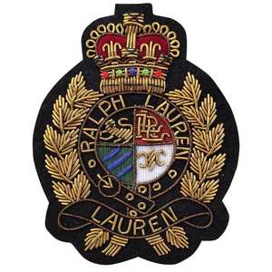 Écusson de blazer de luxe personnalisé brodé à la main en feutre 3D, à coudre, avec crête universitaire tactique en fil doré, fabrication OEM, de premier ordre - Product Image 1