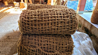 Filet en fibre de coco naturelle tissé à la main, forme rectangulaire moderne, 200 mètres de long, couleur marron naturel, pour pavage de routes et pentes