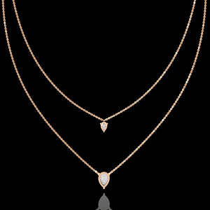 Collier en or jaune multi-couches de haute qualité, double couche, 10k, 14k, 18k, avec moissanite, vente flash - Product Image 1