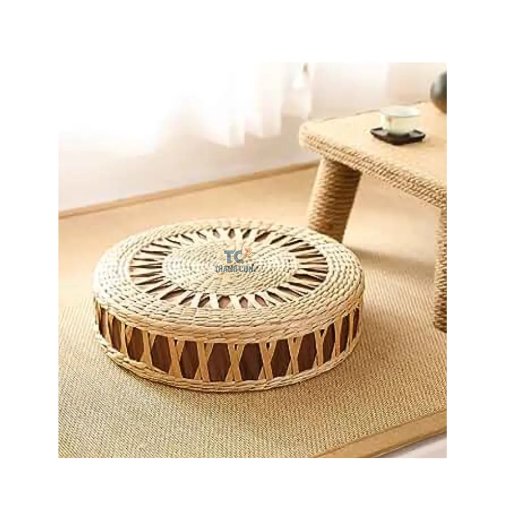 Cuscino di paglia giapponese caldo cuscino da pavimento Tatami tappetino di vimini artigianale cuscino da meditazione piatto Futon cuscino da pavimento giapponese