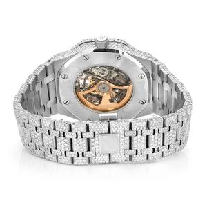 Fully Iced Stainless Steel Quartz Fashion Street Style Moissanite <b>Watch</b> Bling <b>for</b> <b>Men</b> - Product Image 3