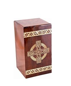 Rosewood Cremation <b>Urns</b> <b>for</b> Human <b>Ashes</b> Adult Large - <b>Wooden</b> Burial <b>Urn</b> <b>for</b> Columbarium (250 Cubic Inches - RW Celtic Cross - 1) - Product Image 5