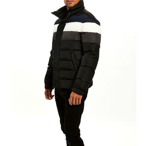 Veste matelassée à capuche surdimensionnée en toile avec fermeture éclair, personnalisable avec logo frontal, pour homme, hiver - Product Image 4