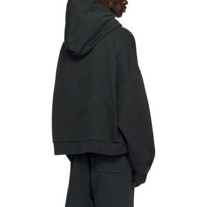 Sweats à capuche pour hommes personnalisés Boxy Fit recadrée couture Vintage sweats à capuche surdimensionnés sweats à capuche vierges personnalisés usine - Product Image 5