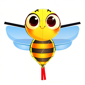 Bdt Single Line Kite Outdoor <b>Toy</b> with 30m Line and 100x78cm *Bee* Incl. 2.8m Ribbons - Product Image 2