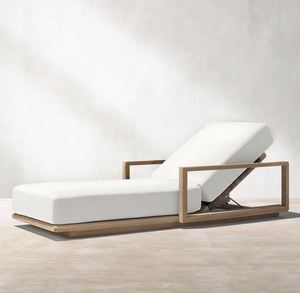 เบาะรองนั่งอาบแดดกรอบไม้สักเนื้อแข็งดีไซน์ทันสมัยพร้อมเชือกทอทนทานกันแสงแดดสำหรับโรงแรมและวิลล่ากลางแจ้ง - Product Image 4