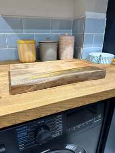 Planche à découper en bois de manguier massif rustique, épaisse et robuste, pour la cuisine, le restaurant, l'hôtel, la préparation des aliments - Product Image 2