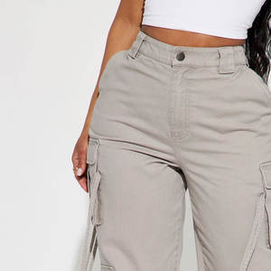 Pantalon Cargo pour Femmes Imprimé de Logo Personnalisé Respirant 100% Coton Design Regular Fit Élégant pour l'hiver Style Front Plat - Product Image 4