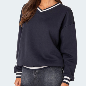 Sudadera ligera para mujer con bordado de impresión de logotipo personalizado, informal, OEM, suministro directo de fábrica del fabricante - Product Image 4