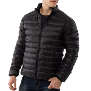 Chaquetas acolchadas para hombre personalizables ligeras de moda al por mayor prendas de vestir exteriores de lona con diseños de burbujas de cuello alto - Product Image 1