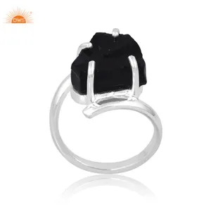 Best Quality 925 Sterling Silver Natural Black Obsidian Gemstone Ring For Women Gift For Her Custom Jewelry Manufacturer