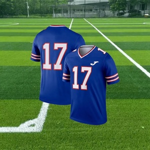 เสื้อทีมฟุตบอลอเมริกันเสื้อทีมฟุตบอลระบายอากาศได้ดีแขนสั้นพิมพ์ลายแบบถ่ายโอนความร้อนได้ทั้งหมดโลโก้ตามสั่ง - Product Image 3