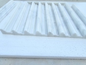 2025 Blanc Marbre Bullnose Poli Fosilli Calcaire Bullnose Brossé 3cm Moulures & 3cm Chaise Rail Moulures Fabriqué en Turquie - Product Image 5