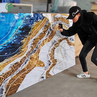 Impermeable ignífugo 3D impresión Interior al aire libre Pvc hoja de plástico Flexible UV tablero PVC hoja de mármol para Panel de pared